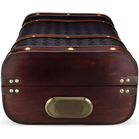 Tourne-disque vintage en bois avec Bluetooth, enregistrement USB, entrée auxiliaire, haut-parleurs intégrés, lecture de vinyle à 3 vitesses
