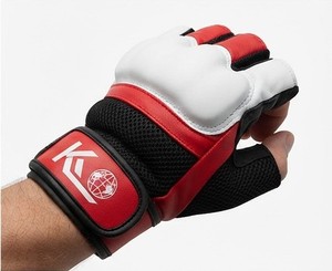 Guantes de Fitness Ligeros K de Medio Dedo, 0.5 kg, Rojos y Blancos, de Malla y Neopreno, con Correa Ajustable para la Muñeca, para Levantamiento de Pesas, Entrenamiento en Gimnasio, Unisex - Product Image 4
