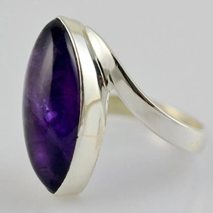 Amethyst <b>Ring</b> gemstone Handmade 925 Sterling <b>Silver</b> Bezel Setting <b>Statement</b> Promise <b>ring</b> for Women Purple Pear Shape Gemstone - Product Image 2