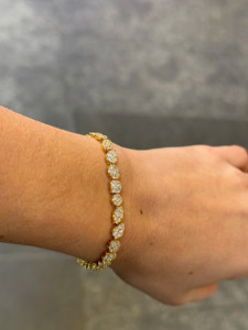 Bracelet tennis EtherStar Jewels en diamants de laboratoire certifiés IGI, 5,0 carats, double rangée, baguette, en or massif 18K 14K et argent 925 - Product Image 3