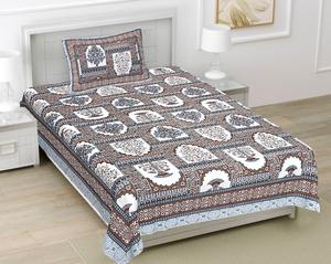 Parure de lit haut de gamme en coton 100% massif de style européen, faite à la main, avec housse de couette et drap imprimé indien, brodée main - Product Image 2