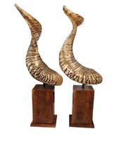 Corne de chèvre naturelle décorative pour la maison, le jardin et l'hôtel, paire de cornes de chèvre et style de couleur naturelle, utilisation en cadeau