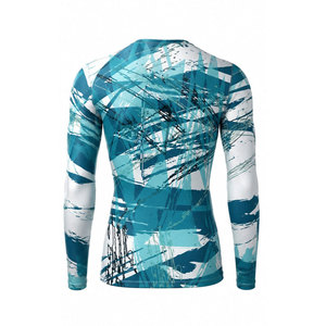 Lightweight Breathable Four-Way Stretch <b>Compression</b> <b>Shirt</b> for <b>Men</b> Printed Designs Outdoor Fitness Athletic Wear - Product Image 3