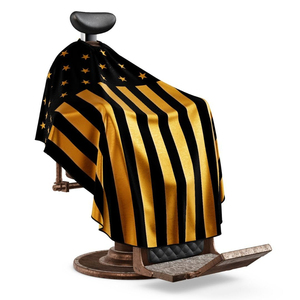 ผ้าคลุมตัดผมช่างทำผมแบบมืออาชีพ สีดำ กันน้ำ ทำจากโพลีเอสเตอร์ ปรับได้ พร้อมโลโก้สั่งทำ - Product Image 2