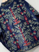 Veste d'hiver bohème en velours brodée à la main, design floral écologique et respirant, manteau pour femme, cadeau d'anniversaire