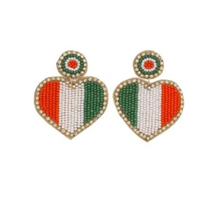 <b>CRYSTAL</b> CRAFT HEART Handmade Embroidered Hoop Glass Bead Earrings Bohemian Style Cute Light <b>Animal</b> Pattern Flowers Party Gifts - Product Image 1