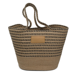 Sac de plage en paille imperméable au design attrayant pour femme, sac à main tendance, sac fourre-tout rayé tissé, sac à bandoulière décontracté pour l'été - Product Image 4