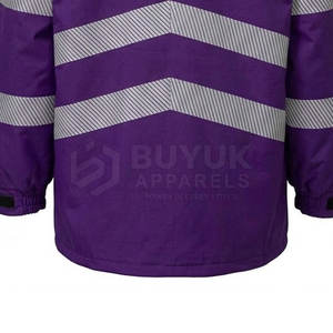 Chaqueta de Trabajo de Alta Visibilidad, Reflectante, con Capucha, Resistente al Viento, Impermeable, Transpirable, 100% Poliéster, Protección Contra Incendios - Product Image 4