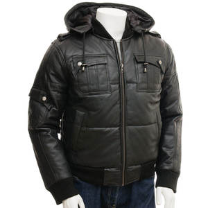 Competitive Price Men's Leather Canvas <b>Jacket</b> with Multi-Pockets Front Logo High Street Style Winter Wear Breathable Windproof - Product Image 4
