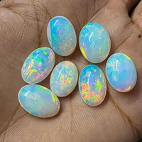 Opale d'Éthiopie blanche naturelle, taille libre, cabochon ovale à dos plat, pierres précieuses en vrac pour la fabrication de bijoux, disponible en ligne maintenant, prix d'usine