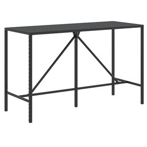 Set da Bar da giardino in Poly Rattan nero da 9 pezzi con cuscini - Product Image 6