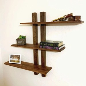 Handcrafted Sheesham Wood Single Tier <b>Wall</b> <b>Mounted</b> <b>Shelf</b>-Durable Vintage Design for Living Room 80x25x20 cm Wholesale - Product Image 2