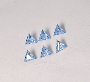 Corindon bleu de laboratoire 10 mm facetté en forme de trion, qualité AAA, pierres précieuses en vrac pour la fabrication de bijoux de luxe - Product Image 1