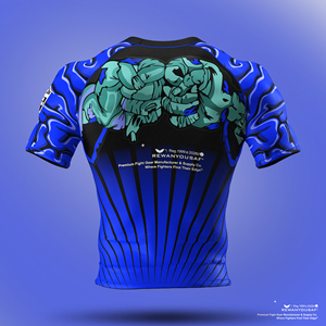 RWN YSF Blaues Sublimations-Rashguard Langarm Damen Umweltfreundliches Atmungsaktives Schnelltrocknendes Sportshirt mit Frontlogo-Druck - Product Image 2