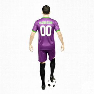 Uniformes de Fútbol para Adultos Importados, Conjuntos de Camisetas Teñidas con Rayas, 100% Poliéster, Manga Corta, Nombre del Equipo Personalizado - Product Image 2