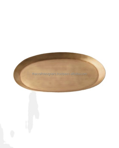 Bandejas Decorativas de Lujo, Forma Ovalada, Diseño de Borde Personalizado, Bandeja para Servir Alimentos, Bandejas de Latón para Decoración de Bodas y Restaurantes Comerciales - Product Image 5