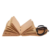 Carnet en cuir fait main vintage à bords festonnés, reliure souple, cousu au fil, personnalisable, pour écriture et divination