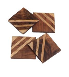 Posavasos de madera de fabricante, posavasos de palé de madera negro cuadrado de Acacia personalizado para Decoración de mesa - Product Image 1
