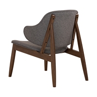 Fauteuil de salon ergonomique manuel de style mid-century moderne haut de gamme, siège rembourré, accoudoirs couleur noyer, pour salon et appartement