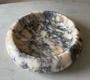 Tazón de Servir de Mármol Ecológico de Lujo, Tazón Curvo con Pedestal Natural, Diseño y Tamaño Personalizados, Regalo para Ella, Artesanía - Product Image 4