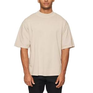 2025 venta al por mayor de camisetas para hombres con logotipo personalizado estampado camisetas lisas de gran tamaño 280 GSM camisetas con hombros caídos a granel - Product Image 1