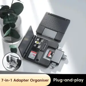 7-in-1 multifunktionale Kartenleser-Speicherbox SD-Karte Micro-SD-Kartenetui OTG-Adapter USB2.0 Typ-C-Adapter Karten-Speicherbox