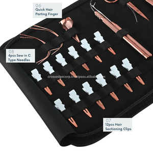 New Wholesale Hair Tool <b>Kit</b> with Micro Link <b>Beads</b> Remover Closer Plier Loop Tool 3 Extra Wires Sectioning Clips Made Steel Iron - Product Image 4