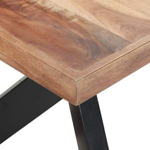 Mesa de Comedor de Madera Maciza de Acacia con Acabado en Polvo de Acero, Estilo Rústico - Product Image 5
