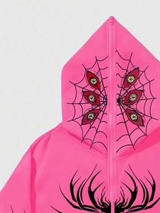 Sudadera Casual con Capucha y Cierre Frontal para Hombre, Estampado de Araña, Sudadera con Capucha Estampada a Prueba de Viento para Invierno, Estilo Moderno, Sudaderas Personalizadas - Product Image 2