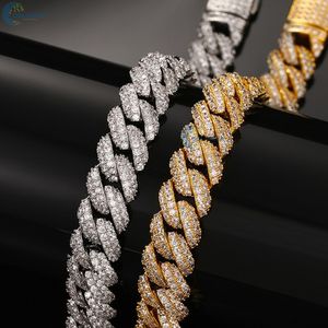 สร้อยข้อมือฮิปฮอปผู้ชายแบบหรูหราประดับเพชรคิวบันลิงค์  ทำจากเพชรเลี้ยงในห้องปฏิบัติการ เงินแท้ 925 - Product Image 2