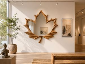 Modern Handmade Eco-Friendly Round Wooden Frame Wall <b>Mirror</b> for Living Room Bedroom - Product Image 1