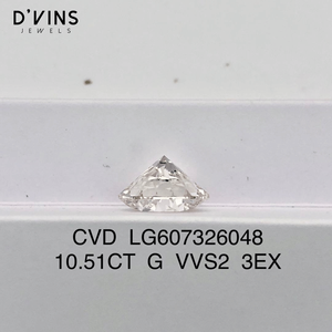 Diamantes Sintéticos (Cultivados en Laboratorio) de D'vins Jewels, Corte Brillante Redondo, G VVS2, 10.51CT, Diamantes al por Mayor para la Fabricación de Joyas - Product Image 2