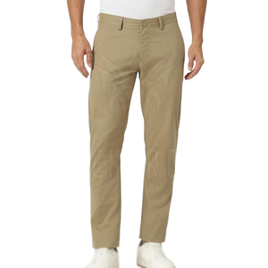 Pantalones chinos de algodón para hombre, cintura media, cierre de botones, transpirables y ligeros - Product Image 4