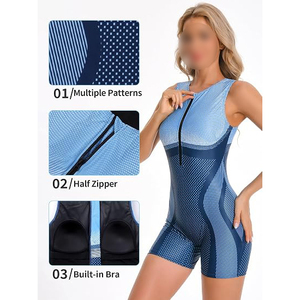 Compression Jumpsuit Unisex High Elastic Antibacterial Breathable Seamless Quick Dry Full <b>Body</b> Sports Romper - Product Image 5