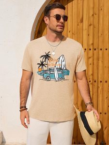 เสื้อยืดลายกราฟิกสไตล์ฮาวายสำหรับผู้ชาย ทรงหลวม คอกลม ใส่สบายในฤดูร้อน รับผลิตตามสั่งจำนวนมาก - Product Image 5