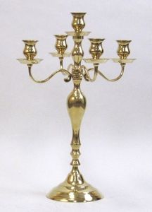 Candelabro de Lujo de 5 Brazos Color Dorado, Decoración para Bodas, Centro de Mesa, Portavelas Decorativo de Latón, Venta Caliente - Product Image 3