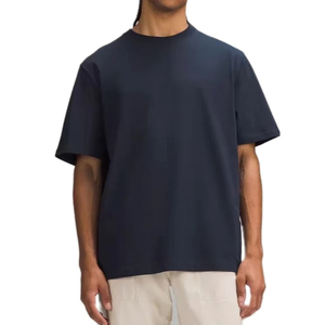 Camiseta blanca de manga corta con cuello redondo para hombre, corte regular, informal, lisa, de color sólido, de algodón, talla grande. - Product Image 3