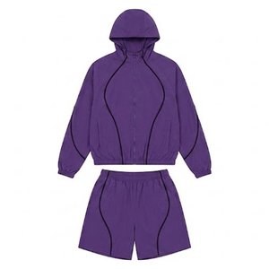Vestes coupe-vent en nylon pour hommes, mode, légères, décontractées, avec capuche et shorts, résistantes à l'eau, vente en gros, logo de marque personnalisé, haute qualité - Product Image 1