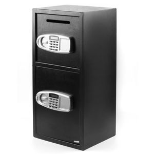 Caja Fuerte de Seguridad Digital de Doble Puerta, Armario de Almacenamiento de Hierro para Oficina con Cerradura de Seguridad, Caja de Depósito para Efectivo y Armas - Product Image 1