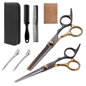 Stainless Steel Sharp 6-inch Long Handle Hairdressing Cape Salon Accessory 10 Pcs Professional Salon Barber Hair Scissors Set - Product Image 3
