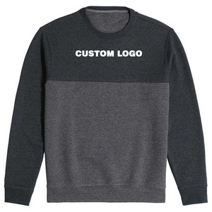 Sweat-shirt en tricot à col rond pour homme avec logo personnalisé, coupe classique, couleur unie, coton, pull-over, style décontracté d'automne, bicolore - Product Image 4