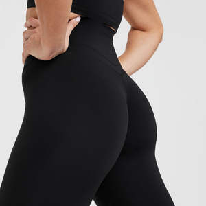 Leggings Deportivos de Cintura Alta para Mujer, Sin Costuras, Ecológicos, de Spandex/Algodón, Color Sólido, Precio al por Mayor - Product Image 4