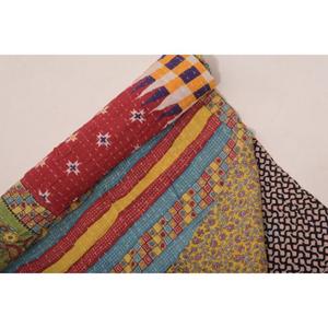 Traditional Indian Cotton Kantha Gudri <b>Quilt</b> <b>Handmade</b> Reversible Vintage Bedspread Home Decor - Product Image 4