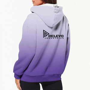 Winter Gradient Color Zip-up Hoodie Unisex Oversized Casual Hooded Breathable French Terry Polyester Regular Sleeve Style - Product Image 6