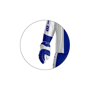 Ensemble de maillots de hockey sur glace sublimés personnalisés, de haute qualité, respirants, bleu et blanc, uniforme de hockey, vêtements de sport d'équipe, vêtements d'entraînement - Product Image 3