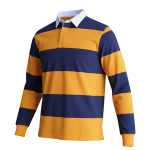 Hot Selling Men's Rugby Polo Shirts Customized Size Turn Collar Full Sleeve Breathable Men's Rugby Training Shirts - Product Image 1
