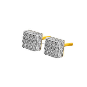 Clous d'oreilles carrés en moissanite de qualité supérieure, en argent sterling 925 avec tige en or, bijoux élégants et minimalistes - Product Image 1