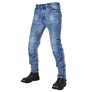 Nouveau design, pantalon de moto décontracté vintage délavé et extensible, prix abordable, jean de motard en Kevlar pour hommes - Product Image 2