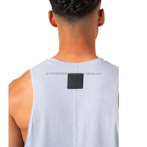 Wholesale High Quality O-Neck Gym Tank <b>Tops</b> for <b>Men</b> Casual Muscle Fit Fitness Curved Hem Poly Cotton Tank TopFor <b>Men</b> - Product Image 2