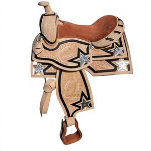 Siège en cuir suédé de qualité supérieure de selle occidentale de cheval plaqué argent avec outillage de sculpture à la main adapté à l'équitation - Product Image 1